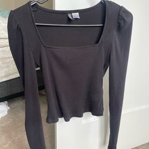 H&M Brand New Square Neck Long Sleeve Top